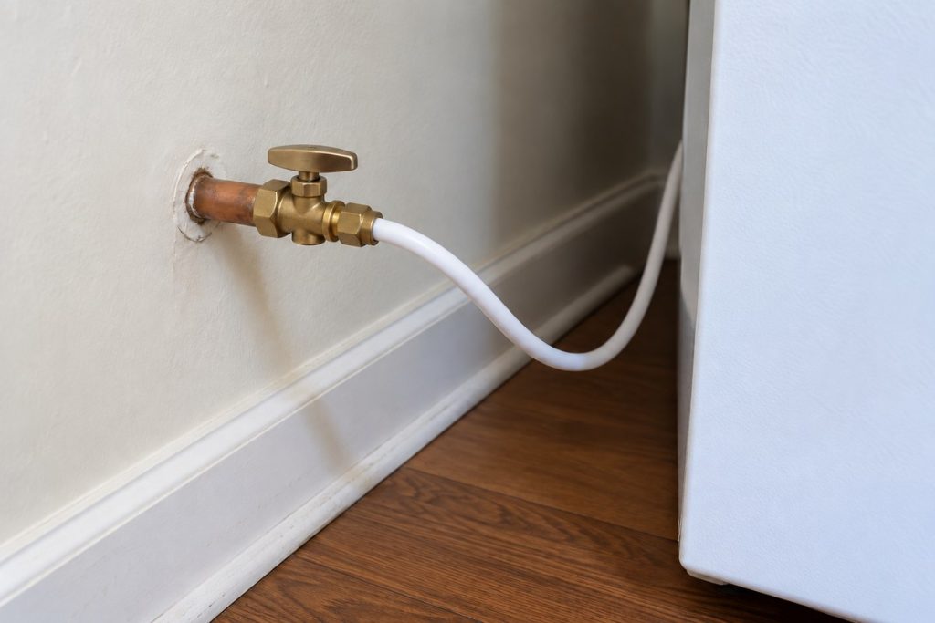 Open refrigerator water supply valve and a smooth